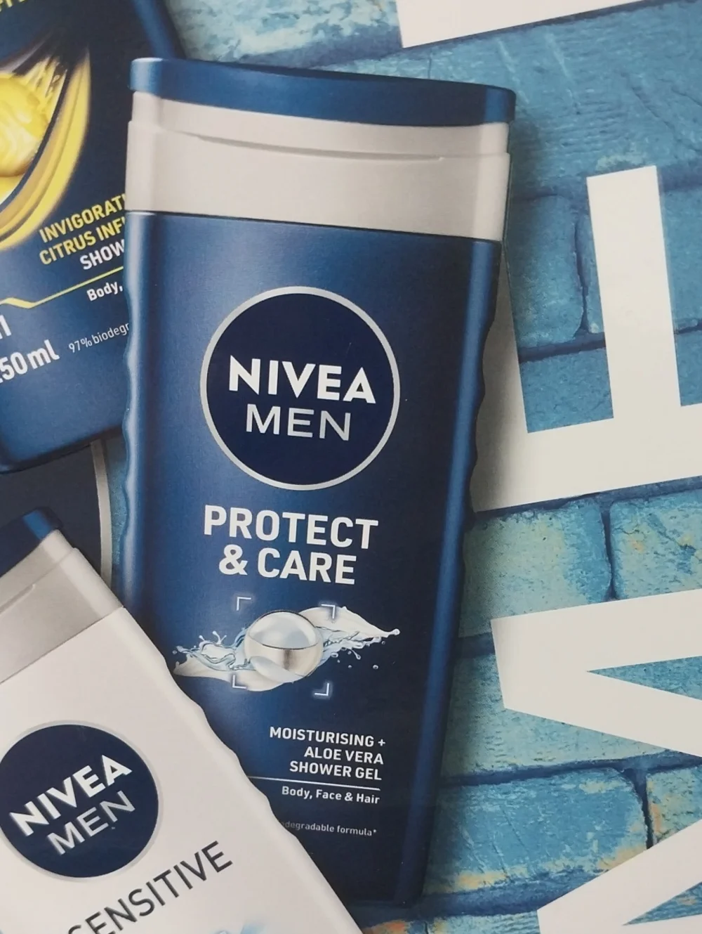 Nivea Men 3-in-1 Shower Gel Trio Lot Of 2  Sensitive, Power, Protect & Care 6
